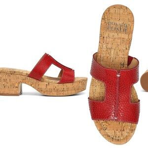 Donald Pluner Women Elegant Disco Lizard print Embossed Platform (new) sandal